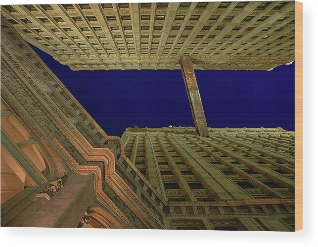 Architecture Wood Print featuring the photograph Up Wrigley by Raf Winterpacht