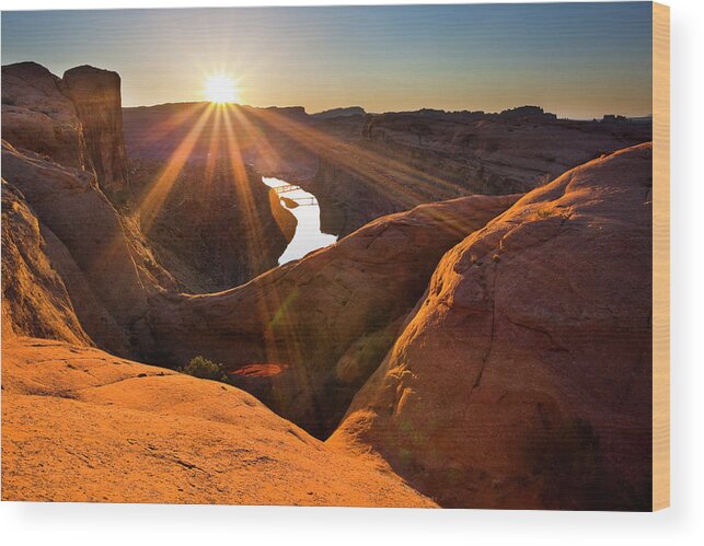 Moab Wood Print featuring the photograph Updraft Arch by Whit Richardson