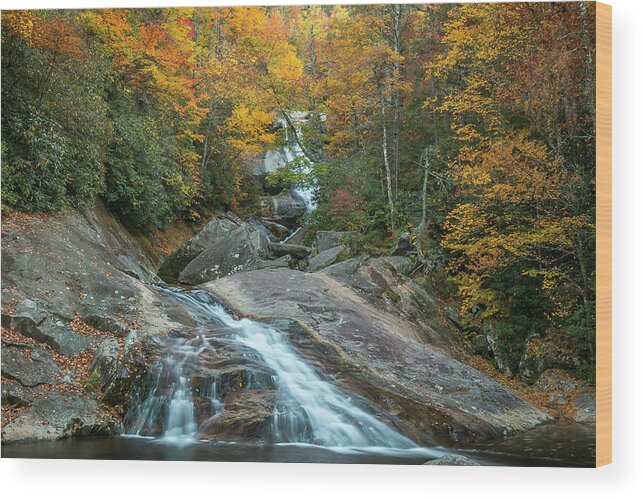 Upper Creek Falls Wood Print featuring the photograph Upper Creek Autumn Paradise by Chris Berrier