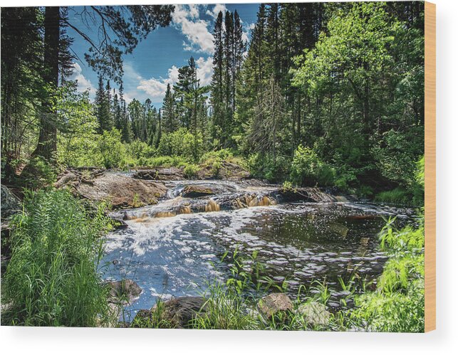 Clouds Wood Print featuring the photograph Upper Tioga Falls by Paul LeSage