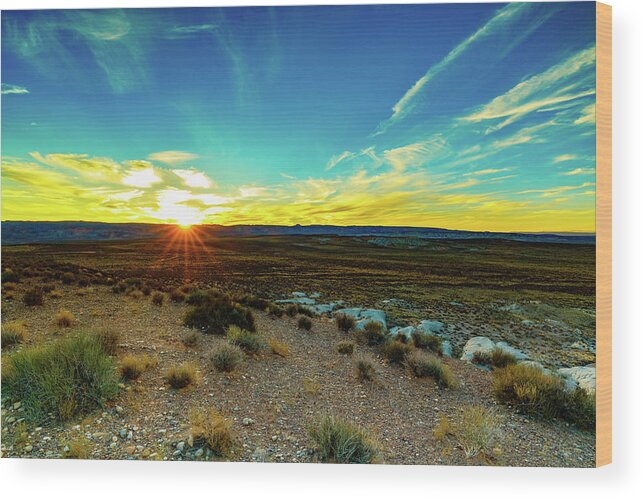 Usa Wood Print featuring the photograph Utah Desert Sunset by Raul Rodriguez