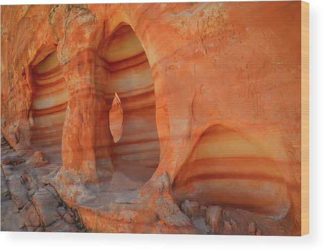 Valley Of Fire State Park Wood Print featuring the photograph Valley of Fire Colorful Caves and Coves by Ray Mathis