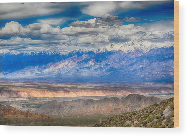 Scenic Wood Print featuring the photograph Valley,Mountains and Sky by AJ Schibig