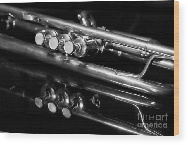 Music Wood Print featuring the photograph Valves by Dan Holm