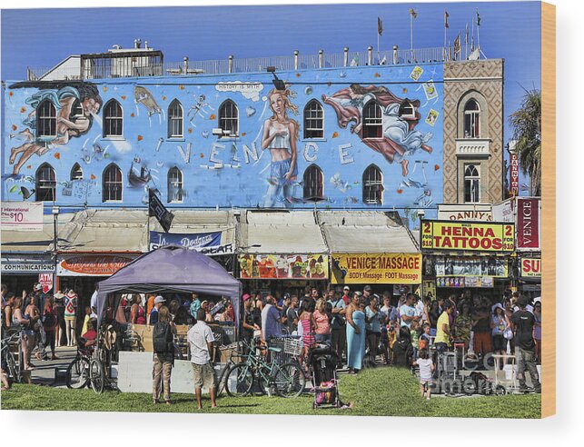 Guitar Wood Print featuring the photograph Venice Beach V by Chuck Kuhn