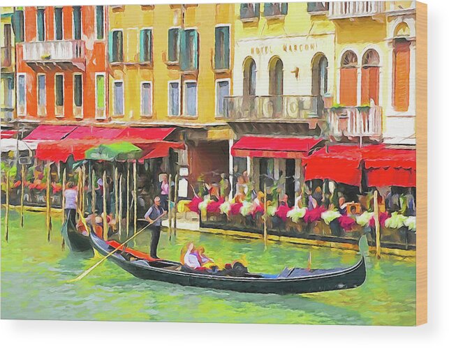 Italy Wood Print featuring the digital art Venice Grand Canal by Dennis Cox