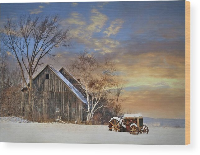 Barn Wood Print featuring the photograph Vermont Sunset by Lori Deiter