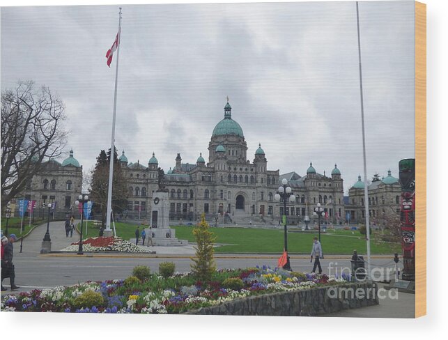 Victoria Wood Print featuring the photograph Victoria British Columbia Parliament Building by Charles Robinson