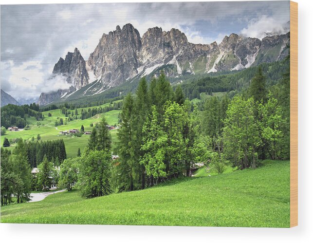 Italy Wood Print featuring the photograph View of the Dolomites by Alan Toepfer