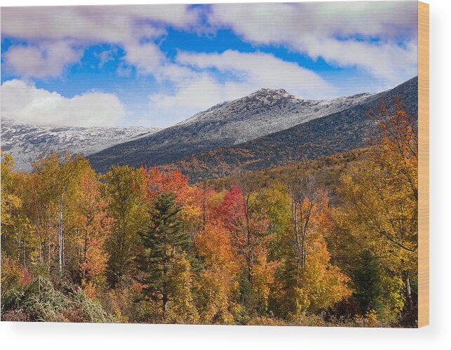 Jefferson Notch Road Wood Print featuring the photograph View of the presidential mountains by Jeff Folger