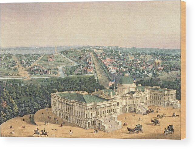 Capital Wood Print featuring the painting View of Washington DC by Edward Sachse