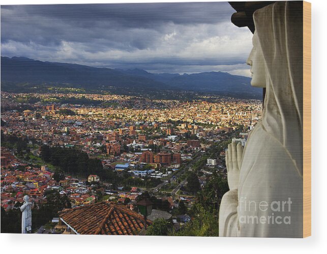 Turi Wood Print featuring the photograph Vigil Over Cuenca From Turi Ecuador by Al Bourassa