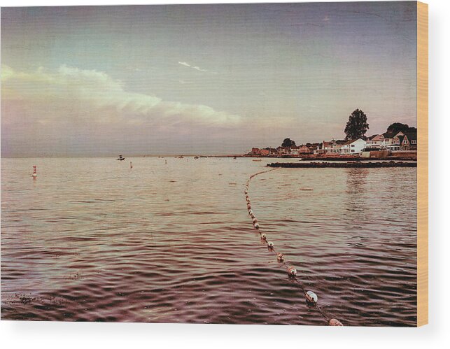 Beach Wood Print featuring the photograph Vintage Blue Beach by Marianne Campolongo