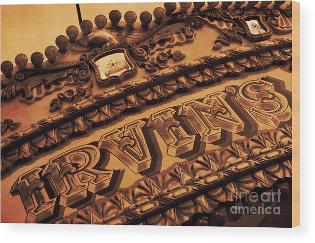 Aged Wood Print featuring the photograph Vintage Fairground Carousel by Paul Warburton