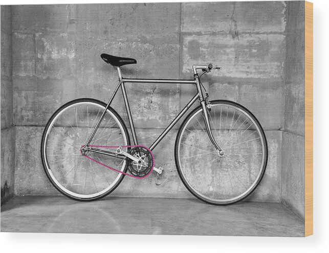Bicycle Wood Print featuring the photograph Vintage fixed-gear bicycle by Dutourdumonde Photography
