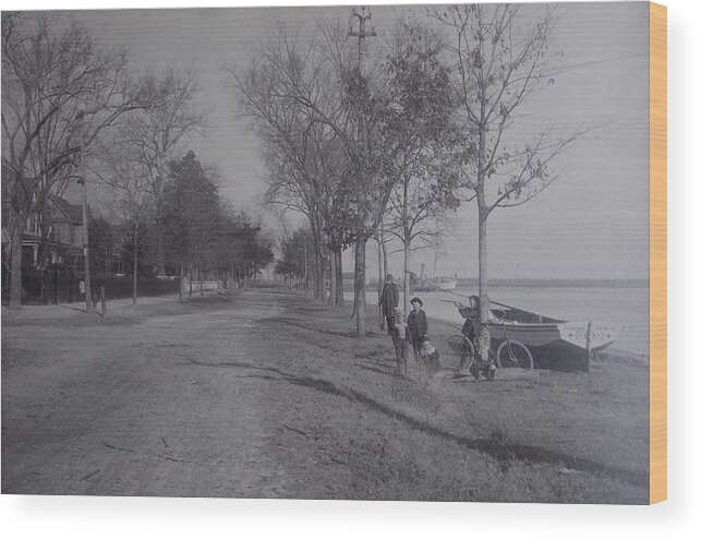 Gun Wood Print featuring the photograph Vintage photograph 1902 Front Street New Bern NC by Virginia Coyle