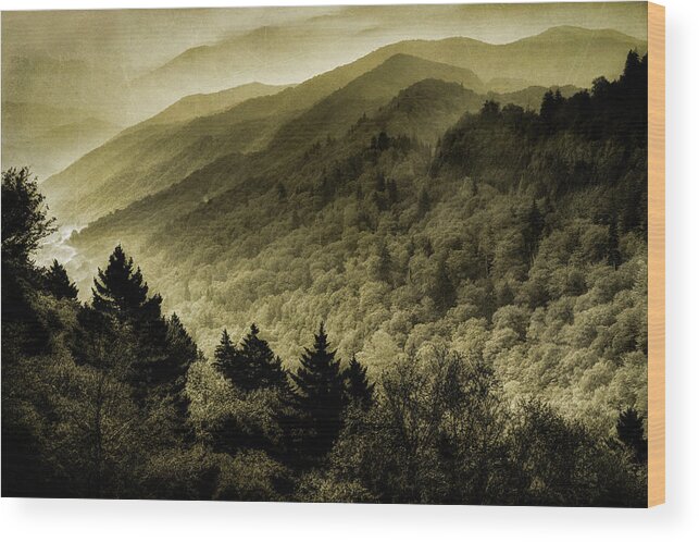 Smoky Mountains Wood Print featuring the photograph Vintage Smokies by Mike Eingle