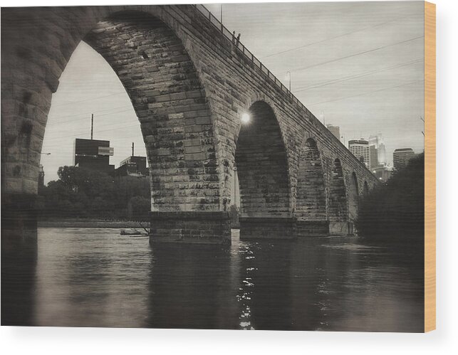 Bridge Wood Print featuring the photograph Vintage Stone Arch Bridge by Hermes Fine Art