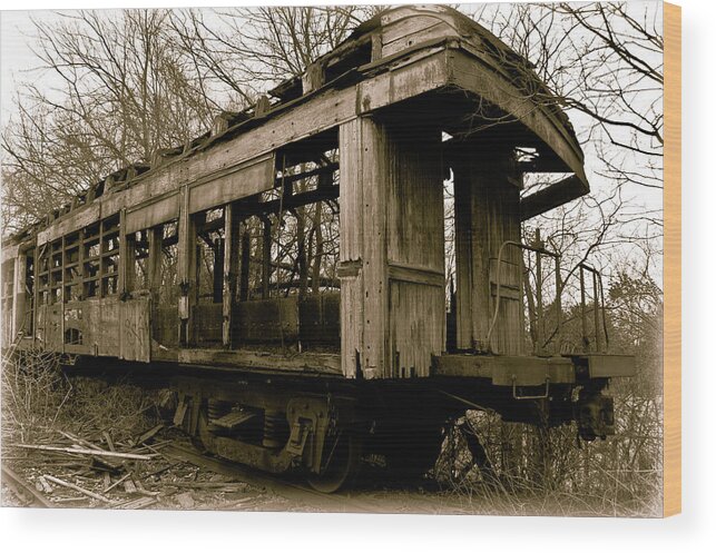 Train Wood Print featuring the photograph Vintage Train by Amber Flowers