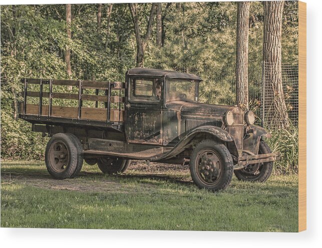 Vintage Wood Print featuring the photograph Vintage Truck by Cathy Kovarik