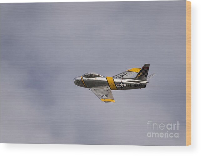 Plane Wood Print featuring the photograph Vintage USAF Sabre by Andrea Silies