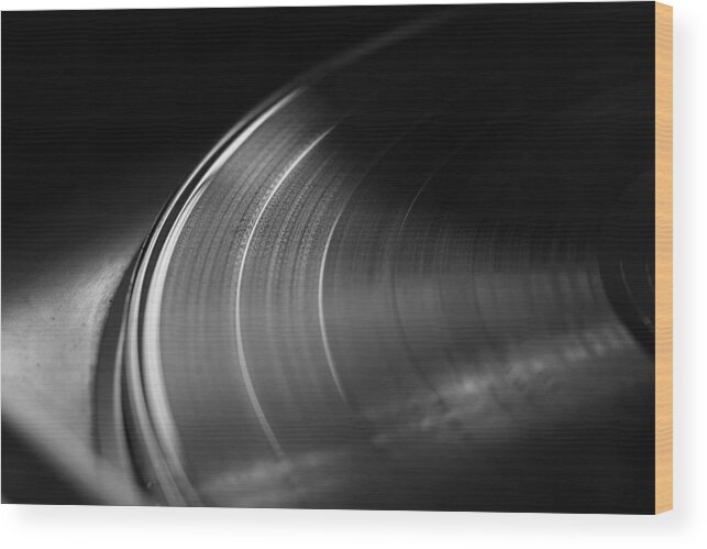 Vinyl Record Wood Print featuring the photograph Vinyl Record and Turntable by Angelo DeVal