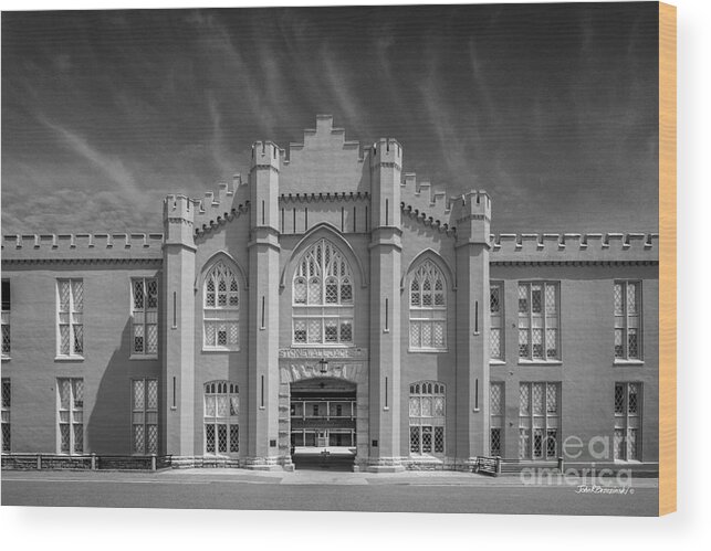 Lexington Wood Print featuring the photograph Virginia Military Institute Old Barracks by University Icons