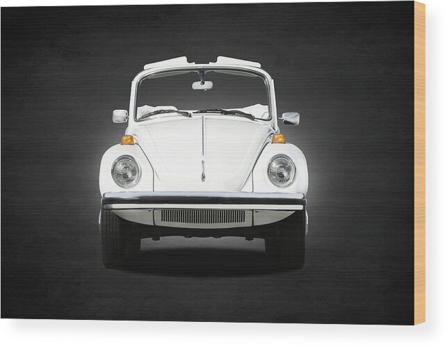 Triple White Super Beetle Wood Print featuring the photograph Volkswagen Beetle by Mark Rogan