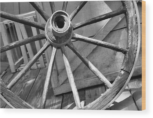 Still Life Wood Print featuring the photograph Wagon Wheel by Jan Amiss Photography
