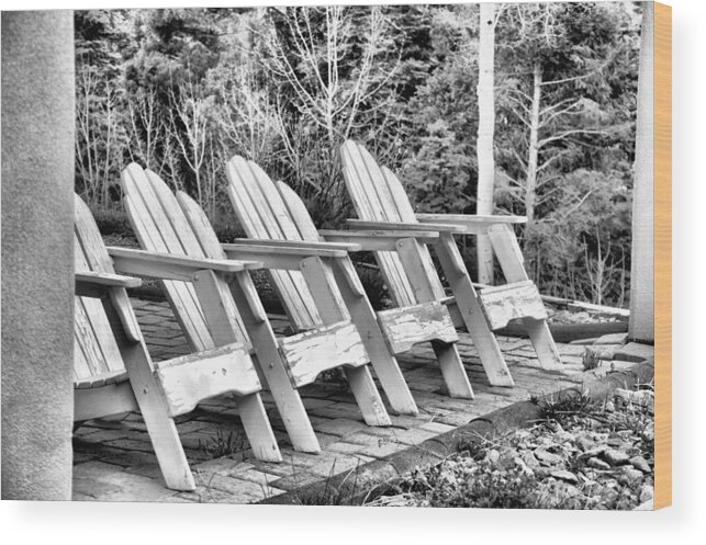 Lawn Chairs Wood Print featuring the photograph Waiting by Jacqui Binford-Bell