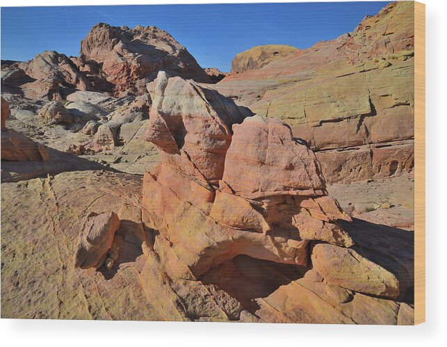 Valley Of Fire State Park Wood Print featuring the photograph Walking Among the Sandstone Forms of Valley of Fire by Ray Mathis