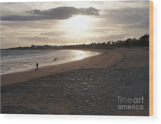 Elie And Earlsferry Wood Print featuring the photograph Walking Toward the Sunset by Elena Perelman