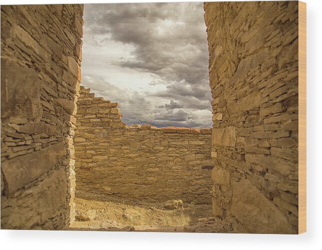 Chaco Canyon Wood Print featuring the photograph Walls of time by Kunal Mehra