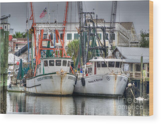 Shem Creek Wood Print featuring the photograph Waning Industry by Dale Powell