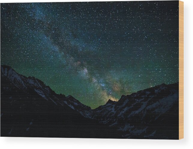 Cascades Wood Print featuring the photograph Washington Pass Overlook Milky Way by Pelo Blanco Photo
