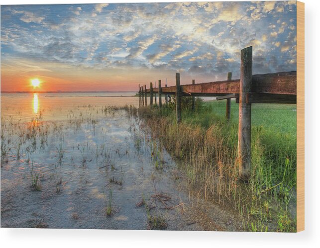 Clouds Wood Print featuring the photograph Watching the Sun Rise by Debra and Dave Vanderlaan