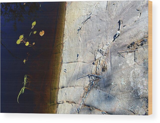 Nature Wood Print featuring the photograph Water And Rock by Lyle Crump