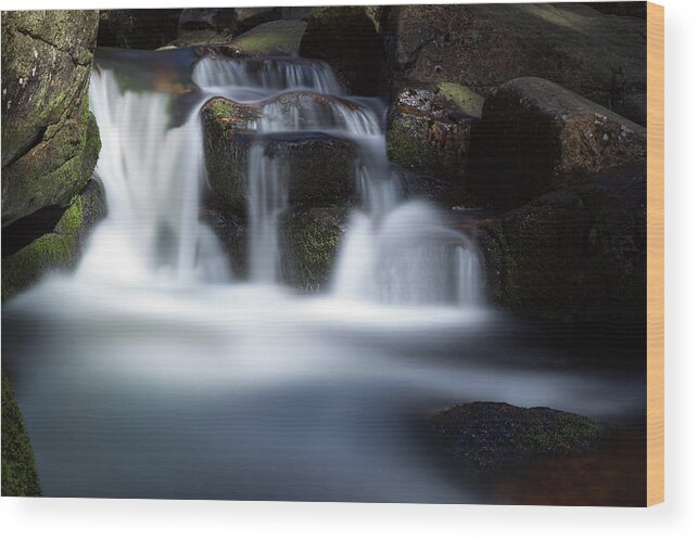 Nature Wood Print featuring the photograph Water Stair - Long Exposure version by Andreas Levi