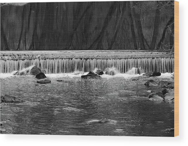 04.14.17_a 0810 B&w Wood Print featuring the photograph Waterfall 002 by Dorin Adrian Berbier