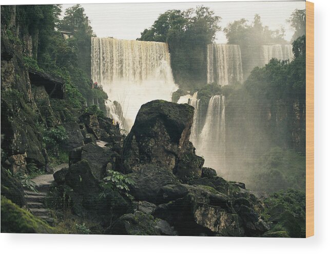 Landscape Wood Print featuring the photograph Waterfall 9 by Balanced Art