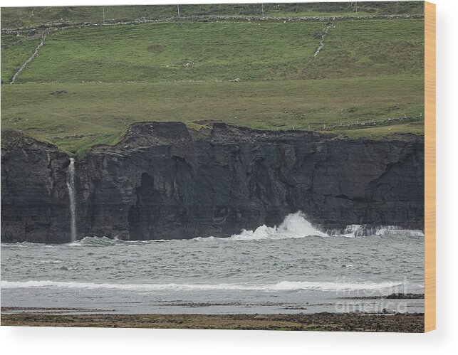 Waterfall Wood Print featuring the photograph Waterfall at the Cliffs of Moher by Natural Focal Point Photography