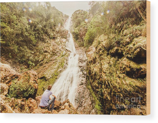 Fall Wood Print featuring the photograph Waterfall discovery by Jorgo Photography