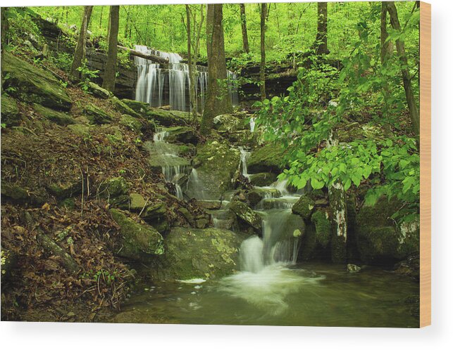 Hwy.23 Wood Print featuring the photograph Waterfall of Arkansas by Tammy Chesney