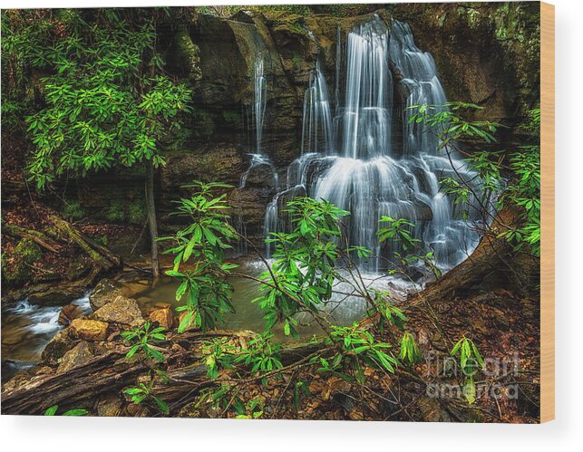 Waterfall Wood Print featuring the photograph Waterfall on Back Fork by Thomas R Fletcher