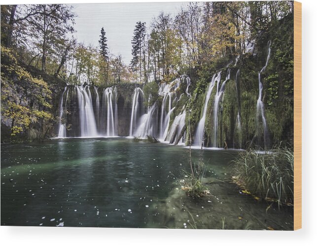 Plitvice Lakes National Park Wood Print featuring the photograph Waterfalls in Croatia by Sven Brogren