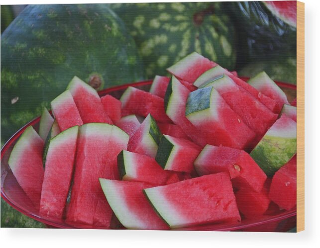 Watermelon Wood Print featuring the photograph Watermelon II by Michiale Schneider