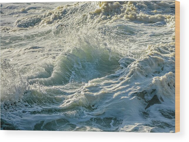 Ocean Wood Print featuring the photograph Wave Art 4 by Bill Posner