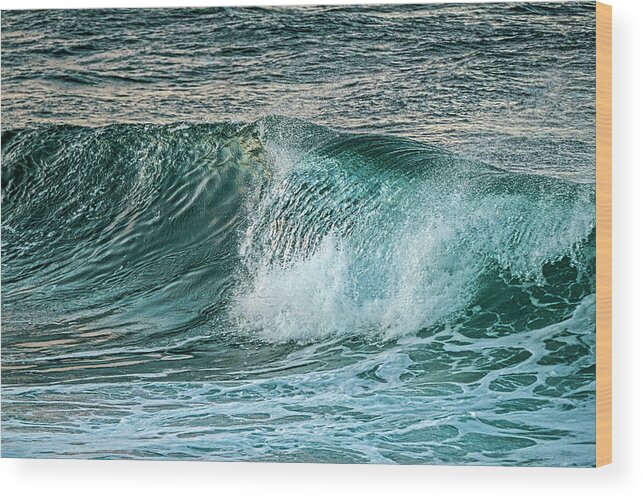 Wave Wood Print featuring the photograph Wave Break by Catherine Reading