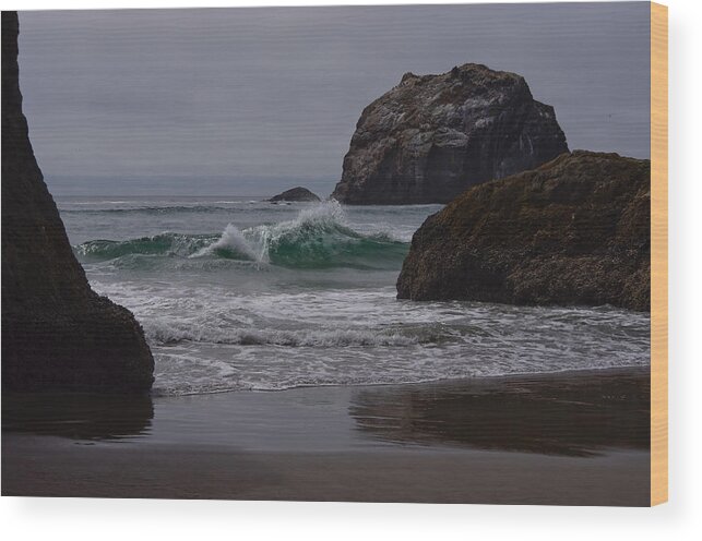 Adria Trail Wood Print featuring the photograph Wave in Seagreen by Adria Trail