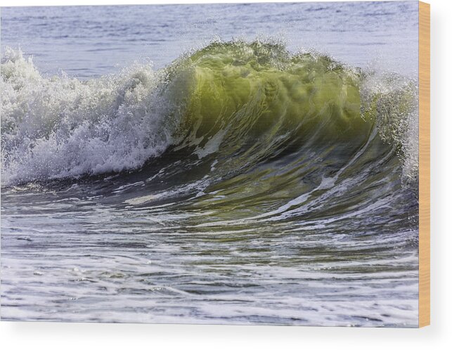 Sea Green Wood Print featuring the photograph Wave#32 by WAZgriffin Digital